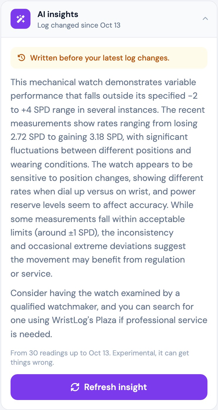 WristLog AI Insights