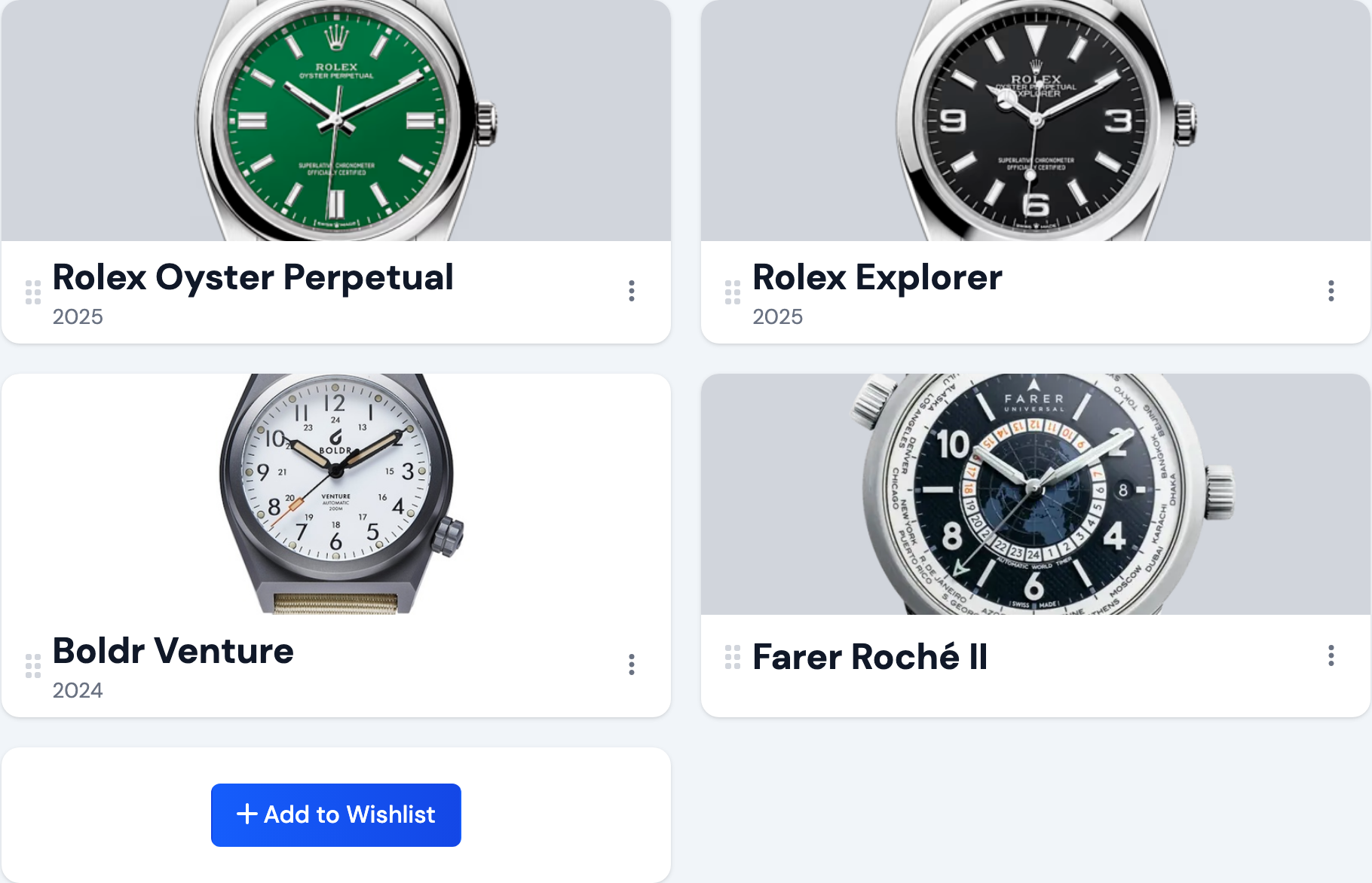 WristLog Wishlist